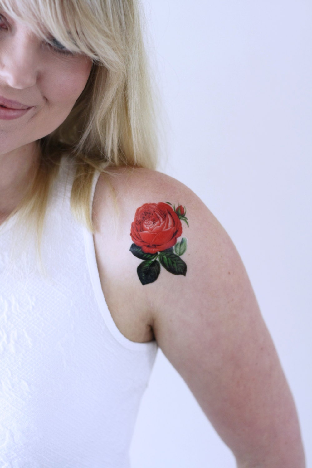 Kleine Rose Temporäres Tattoo | Kleines Florales Blume Vintage Blumig von Tattoorary