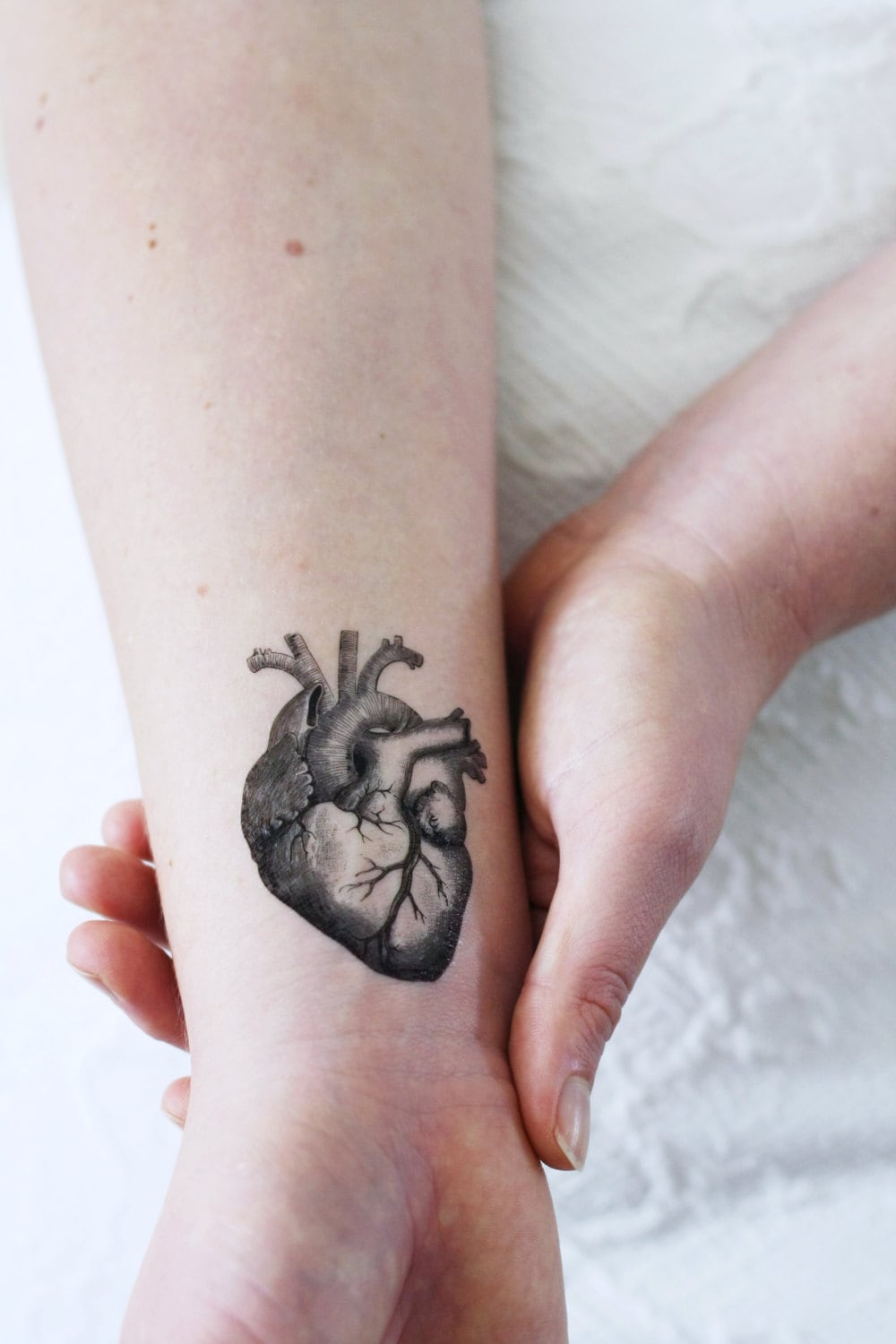 Menschliches Herz Temporäres Tattoo | Vintage Liebe Geschenkidee Für Liebhaber Vintage-Herz von Tattoorary