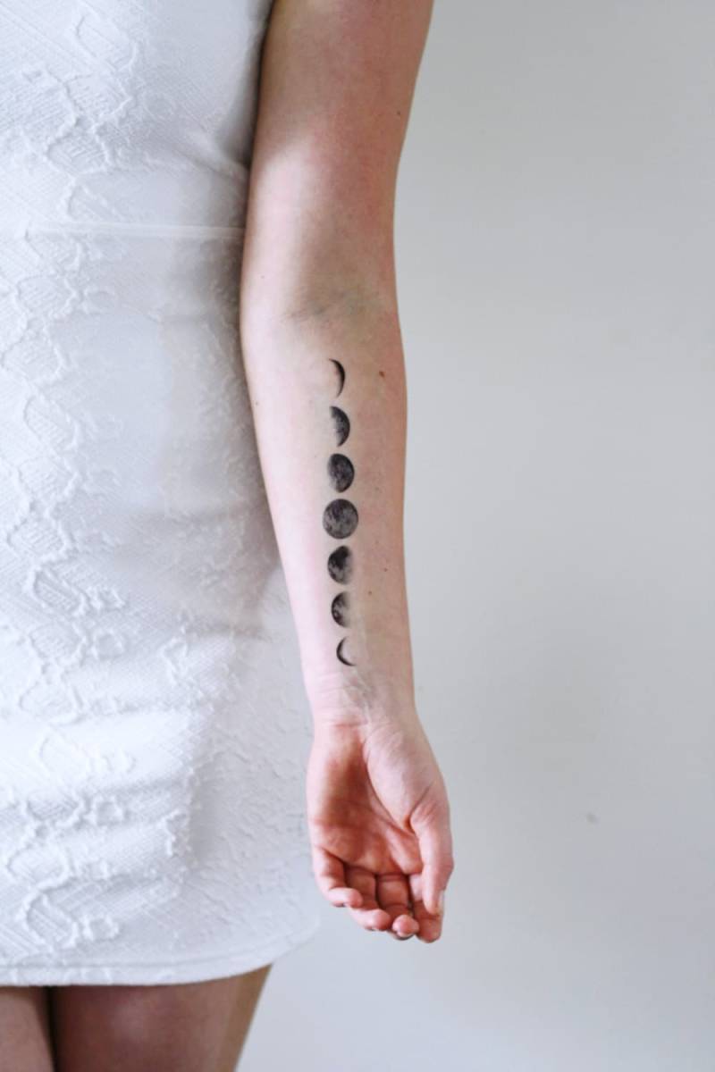 Mondphase Temporäres Tattoo | Mond Mondphasengeschenk Mondgeschenk Boho-Geschenk Festival-Accessoire Festivalmode von Tattoorary