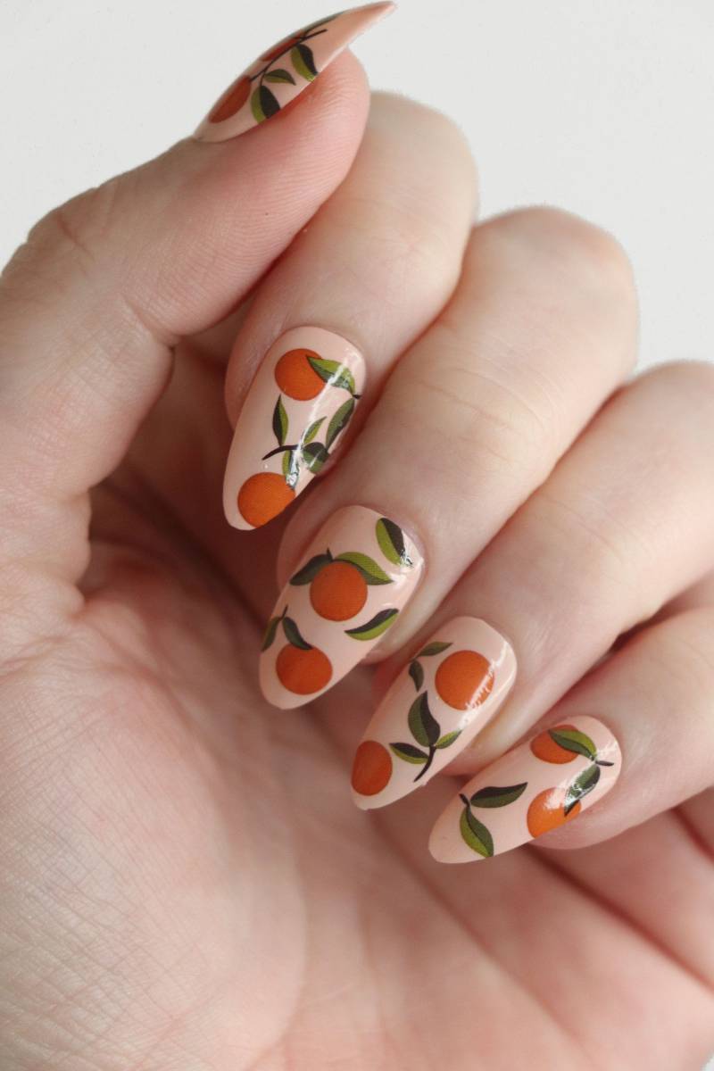 Orangen Wasserschiebefolie Nagel Aufkleber | Orange Früchte Nagelkunst Citrus Nagelsticker Diy Nageldesign Geschenk von Tattoorary