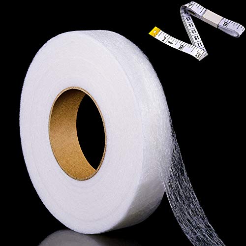 70 Yards Aufbügeln Saumband Extra Breit Netz Stoff Kein Nähen Saumband Rolle Aufbügeln Band mit Maßband für Jeans Saum Vorhang Hosen Kleidungsstück Kleider (20 mm Breit) von Tatuo