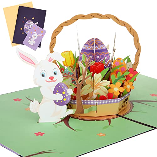 Ostern Grußkarte 3D Pop Up Osterkarte mit Osterkörbchen Ostereier Blumen Mustern Religiös 3D Osterhasen Karten mit Umschlag und Schreibkarte Ostern 3D Klappkarte für Familie Kinder Geschenk Ostern Grußkarte 3D Pop Up Osterkarte mit Osterkörbchen Ostereier Blumen Mustern Religiös 3D Osterhasen Karten mit Umschlag und Schreibkarte Ostern 3D Klappkarte für Familie Kinder Geschenk von Tatuo