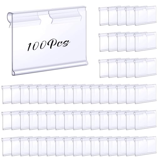 Tatuo 100 Stück Kunststoff-Draht-Regaletikettenhalter, transparent, wiederverwendbar, Preisschilder, Ausstellungsregal für Speisekammer, Einzelhandel, Waren, Supermarkt, Mülleimer, Preisschilder Tatuo 100 Stück Kunststoff-Draht-Regaletikettenhalter, transparent, wiederverwendbar, Preisschilder, Ausstellungsregal für Speisekammer, Einzelhandel, Waren, Supermarkt, Mülleimer, Preisschilder von Tatuo