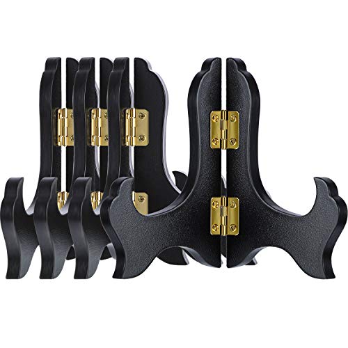 Tatuo 4 Packung Holzständer Tellerständer Staffelei (Schwarz, 4 Zoll) von Tatuo