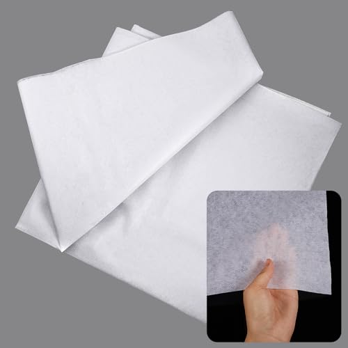 Tatuo Schmelzbarer Schnittstoff Vlies Aufbügel Leichter schmelzbar Aufbügeln Schnittstoff für Nähen Handwerk (Weiß, 75 cm Breit x 3 Meter) von Tatuo