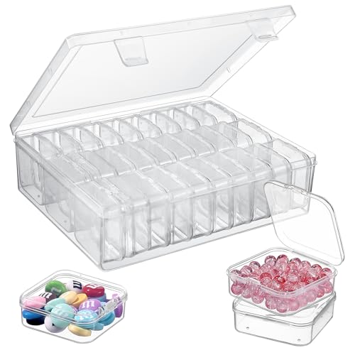 Tatxmalv Aufbewahrungsboxen Transparent, 30 Teilige Mini Sortierboxen, aus Hochwertigem Plastik mit Scharnierdeckel, Wird Verwendet, um Schmuck zu Lagern, Handgefertigte Materialien von Tatxmalv