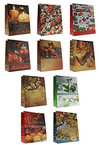Taunus Grußkarten Verlag 10 Geschenktüten Weihnachten LARGE - 10 Motive 22-2311 Geschenktaschen Geschenktüten Tragetaschen von Taunus Grußkarten Verlag