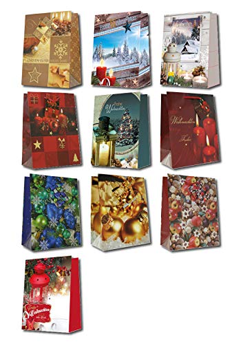 Taunus Grußkarten Verlag 10 Geschenktüten Weihnachten MEDIUM - 10 Motive 22-2021 Geschenktaschen Geschenktüten Tragetaschen von Taunus Grußkarten Verlag