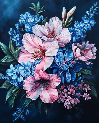 DIY Malen Nach Zahlen Pinsel Set（Diy-Rahmen）30x40cm Fantasie Bunte Blumen Malen-Nach-Zahlen-Sets，Ölgemälde-Set Auf Leinwand，Kunsthandwerk，Acrylpigment，Zeichnung，Malerei Als Geschenk，Wanddekorat von Taxpy