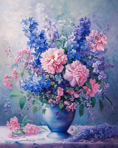 DIY Malen Nach Zahlen Set（Kein Rahmen）30x40cm Blumen In Einer Vase Malen-Nach-Zahlen-Sets，Ölgemälde-Set Auf Leinwand，Kunsthandwerk，Acrylpigment，Zeichnung，Malerei Als Geschenk，Wanddekoration Für von Taxpy