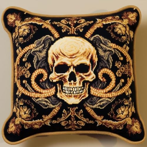 Diy Knüpfen Set Anf?nger Retro Totenkopf Teppich Kissen Kissenbezug Bastelset,Klinkenhaken Kits Stickerei Für Erwachsene Und Anf?nger 17X17In B Diy Knüpfen Set Anf?nger Retro Totenkopf Teppich Kissen Kissenbezug Bastelset,Klinkenhaken Kits Stickerei Für Erwachsene Und Anf?nger 17X17In B von Taxpy