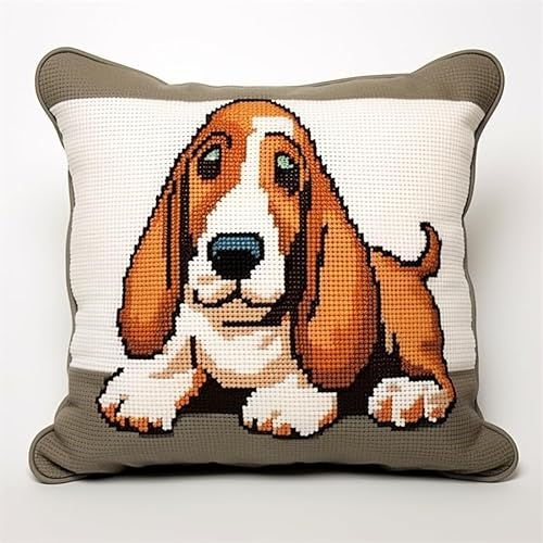 Diy Knüpfen Set Erwachsene Cartoon Basset Hund Tier Diy Wurfkissenbezug, Sofakissenbezug Mit Bedruckter Leinwand Für Anfänger Erwachsene 17x17in Diy Knüpfen Set Erwachsene Cartoon Basset Hund Tier Diy Wurfkissenbezug, Sofakissenbezug Mit Bedruckter Leinwand Für Anfänger Erwachsene 17x17in von Taxpy