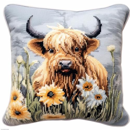 Diy Knüpfen Set Erwachsene Kissen Hochland Rinder Und Blumen Latch Hook Kits Kissen Tier Diy Handgemachtes Kissen H?kelgarn Stickerei Latch Kit Kissenbezug 17X17In B Diy Knüpfen Set Erwachsene Kissen Hochland Rinder Und Blumen Latch Hook Kits Kissen Tier Diy Handgemachtes Kissen H?kelgarn Stickerei Latch Kit Kissenbezug 17X17In B von Taxpy