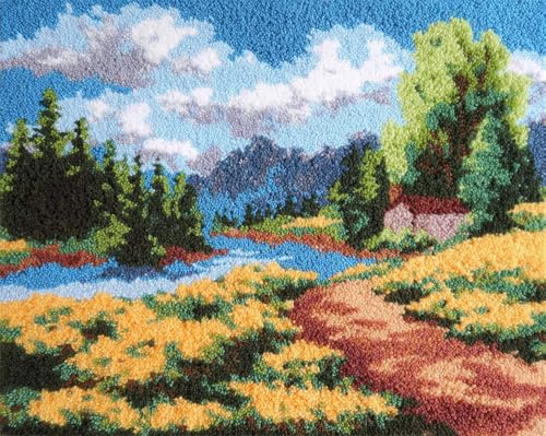 Diy Knüpfen Set Teppich Teppich-Knüpfset，Landschaft 52X38Cm Cartoon-Tiere，Diy-Knüpfteppich，Heimteppich-Teppichherstellungs-Kits Aus Canvas，Knüpfsets Für Anfänger von Taxpy