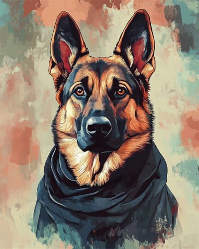 Diy Perlenstickerei Set Cartoon-Hund Trägt Kleidung Diy-Perlenstickerei-Materialpaket, Handgefertigtes Stereoskopisches Foto, Ornament, Geschenk 30x40cm von Taxpy