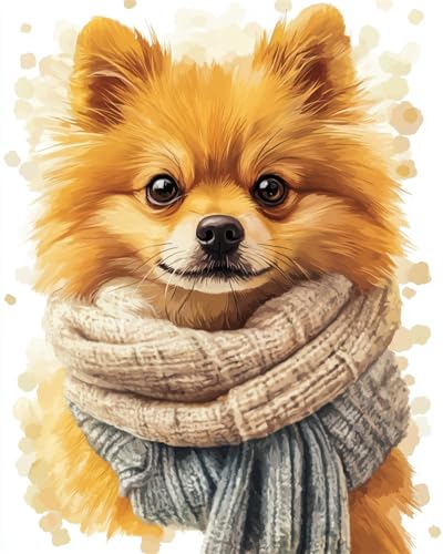 Diy Stickbilder Erwachsene Cartoon-Hund Trägt Kleidung Perlen-Kreuzstich-Stickset, Rocailles-Perlens, Nadelspitze, Handarbeit 40x50cm von Taxpy