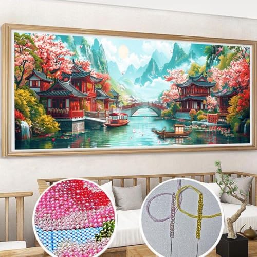 Taxpy DIY Kreuzstichset Mit Perlen Perlenstickerei-Set Für Berge,Flüsse Und Seen,Anime-Landschaft,Diy-Perlenstickerei-Bastelset Für Anfänger,Kreuzstich-Handarbeitsset 100x40cm Taxpy DIY Kreuzstichset Mit Perlen Perlenstickerei-Set Für Berge,Flüsse Und Seen,Anime-Landschaft,Diy-Perlenstickerei-Bastelset Für Anfänger,Kreuzstich-Handarbeitsset 100x40cm von Taxpy