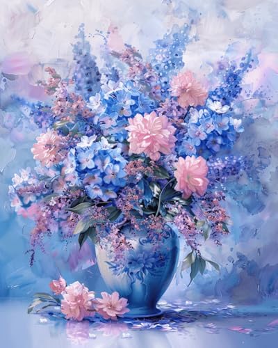 Taxpy DIY Malen-Nach-Zahlen（Kein Rahmen） 50x70cm Blumen In Einer Vase Digitales Malen Nach Zahlen Auf Leinwand Für Anfänger，Erwachsene，Als Geschenk，Wanddekoration Für Zuhause von Taxpy
