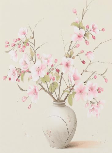 Taxpy DIY Malen Nach Zahlen Pinsel Set（Kein Rahmen） 40x50cm Blumen In Einer Vase Malen-Nach-Zahlen-Sets Für Erwachsene，Einfaches Acrylpigment，Zeichnung，Malerei，Wanddekoration Für Zuhause von Taxpy
