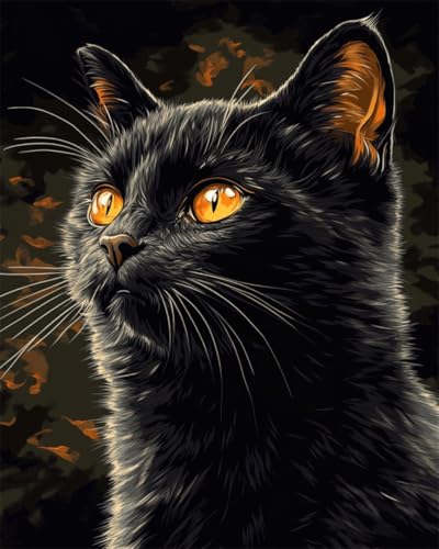 Taxpy DIY Malen Nach Zahlen Pinsel Set（Kein Rahmen） 40x50cm Katzen-Tierportrait Ölgemälde-Set Auf Leinwand，Malen Nach Zahlen，Vintage，Wanddekoration Für Zuhause Und Das Büro von Taxpy