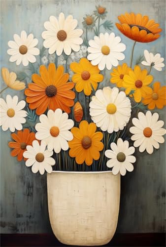 Taxpy DIY Malen Nach Zahlen Set（Kein Rahmen） 30x40cm Cartoon Bunte Blumen Ölgemälde-Sets Auf Leinwand Mit Pinseln Und Acrylpigment，Für Die Heimdekoration von Taxpy