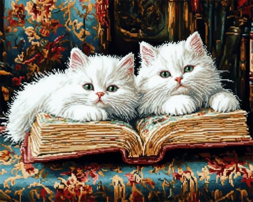 Taxpy DIY Malen Nach Zahlen Set（Kein Rahmen） 30x40cm Cartoon Weiße Katze Tier Malen-Nach-Zahlen-Sets Für Erwachsene，Einfaches Acrylpigment，Zeichnung，Malerei，Wanddekoration Für Zuhause von Taxpy