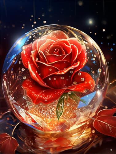 Taxpy DIY Malen Nach Zahlen Set（Kein Rahmen） 30x40cm Fantasie Rote Rosen Digitales Malen Auf Leinwand，Acrylpigment-Sets Für Die Wanddekoration Für Zuhause Als Geschenk von Taxpy