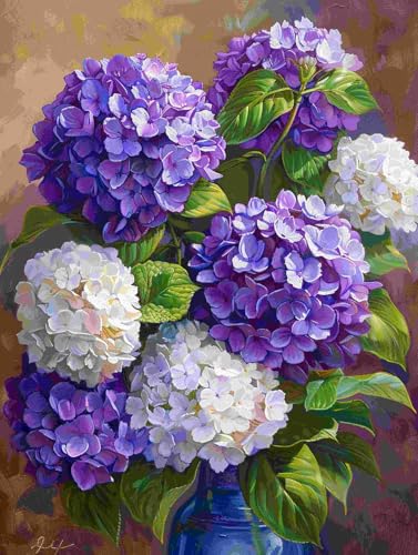 Taxpy DIY Malen Nach Zahlen Set（Kein Rahmen） 30x40cm Hortensie In Einer Vase Malen-Nach-Zahlen-Set，Dekorative Gemälde Für Erwachsene Und Kinder Und Kinder von Taxpy