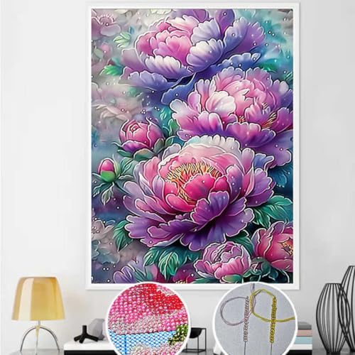 Taxpy DIY Stickbilder Erwachsene Fantasie-Pfingstrosenblumen-Perlenstickerei-Set,Bunte Blumen,Diy-Perlenstickerei-Bastelset Für Anfänger,Kreuzstich-Handarbeitsset 30x40cm Taxpy DIY Stickbilder Erwachsene Fantasie-Pfingstrosenblumen-Perlenstickerei-Set,Bunte Blumen,Diy-Perlenstickerei-Bastelset Für Anfänger,Kreuzstich-Handarbeitsset 30x40cm von Taxpy