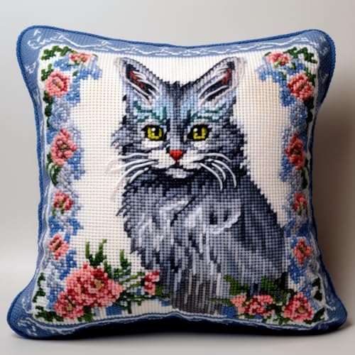 Taxpy DIY knüpfen set erwachsene kissen Knüpfkissen-Set mit Katzen und Blumen, DIY-Kissenbezugherstellung, Basteln, bedruckte Leinwand für Anfänger 17x17in A Taxpy DIY knüpfen set erwachsene kissen Knüpfkissen-Set mit Katzen und Blumen, DIY-Kissenbezugherstellung, Basteln, bedruckte Leinwand für Anfänger 17x17in A von Taxpy