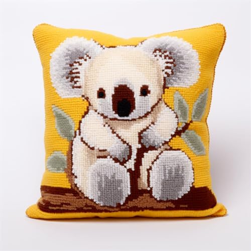 Taxpy DIY knüpfkissen mit vordruck Cartoon-Koala-Tier, Häkelgeschenk, Kreuzstich-Sofa-Kissenbezug, Werkzeug, geeignet für Teenager und Erwachsene 17x17in B Taxpy DIY knüpfkissen mit vordruck Cartoon-Koala-Tier, Häkelgeschenk, Kreuzstich-Sofa-Kissenbezug, Werkzeug, geeignet für Teenager und Erwachsene 17x17in B von Taxpy