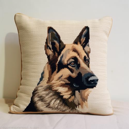 Taxpy DIY knüpfkissen mit vordruck Deutscher Schäferhund-Tier-Kissenbezug,Stickset,Knüpfhaken-Set für Teenager,Erwachsene oder Anfänger 17x17in Taxpy DIY knüpfkissen mit vordruck Deutscher Schäferhund-Tier-Kissenbezug,Stickset,Knüpfhaken-Set für Teenager,Erwachsene oder Anfänger 17x17in von Taxpy