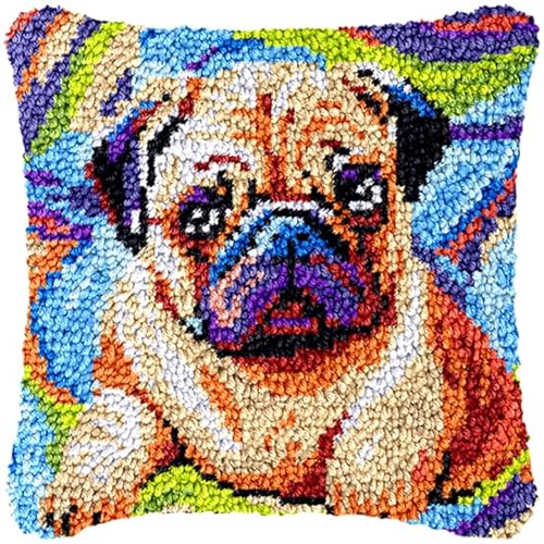 Taxpy DIY knüpfkissen set Mops Tier Häkelgeschenk Kreuzstich Sofakissenbezug Werkzeug passend für Teenager und Erwachsene 17x17in B Taxpy DIY knüpfkissen set Mops Tier Häkelgeschenk Kreuzstich Sofakissenbezug Werkzeug passend für Teenager und Erwachsene 17x17in B von Taxpy