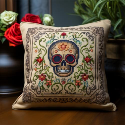 Taxpy Diy Knüpfen Set Anfänger Fantasy Skull Knüpfset, Unfertiger Kissenbezug Mit Bedrucktem Kissenbezug, Nähset 17x17in Taxpy Diy Knüpfen Set Anfänger Fantasy Skull Knüpfset, Unfertiger Kissenbezug Mit Bedrucktem Kissenbezug, Nähset 17x17in von Taxpy