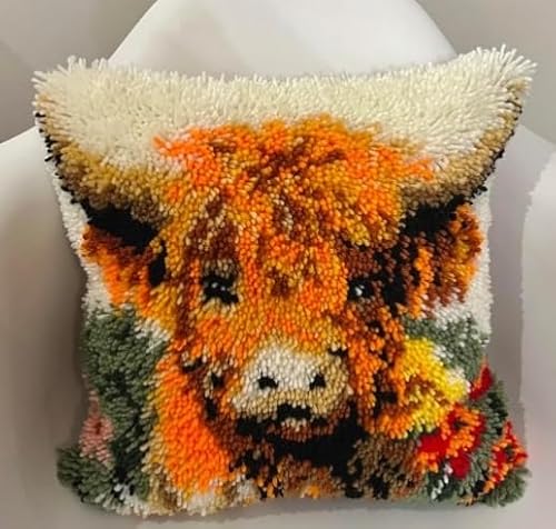 Taxpy Diy Knüpfen Set Hochlandrinder Anf?nger Verschluss Haken Kits,Tier Stickerei Handwerk Kissenbezug Verschluss Haken Kissenbezug 17X17In B Taxpy Diy Knüpfen Set Hochlandrinder Anf?nger Verschluss Haken Kits,Tier Stickerei Handwerk Kissenbezug Verschluss Haken Kissenbezug 17X17In B von Taxpy