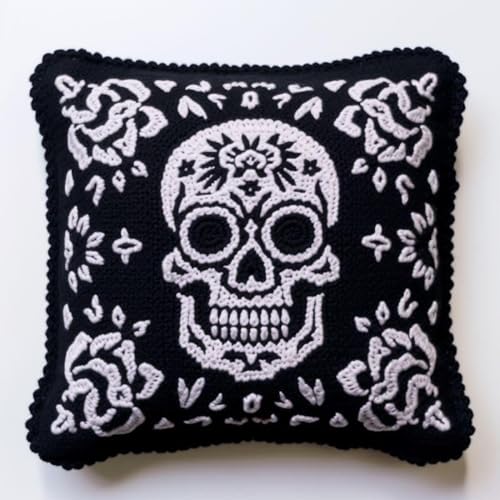 Taxpy Diy Knüpfen Set Horror Totensch?del Muster Anf?nger Latch Hook Kits,Stickerei Handwerk Kissenbezug Verschluss Haken Kissenbezug 17X17In B Taxpy Diy Knüpfen Set Horror Totensch?del Muster Anf?nger Latch Hook Kits,Stickerei Handwerk Kissenbezug Verschluss Haken Kissenbezug 17X17In B von Taxpy