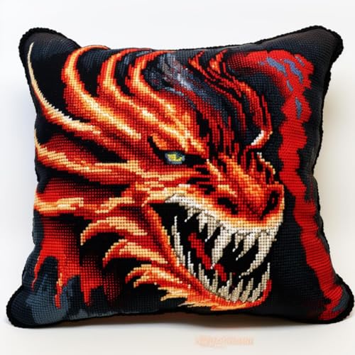 Taxpy Diy Knüpfkissen Mit Vordruck Fantasy Drache Geh?keltes Geschenk Tier Kreuzstich Sofa Kissenbezug Werkzeug Für Kinder Und Erwachsene 17X17In B Taxpy Diy Knüpfkissen Mit Vordruck Fantasy Drache Geh?keltes Geschenk Tier Kreuzstich Sofa Kissenbezug Werkzeug Für Kinder Und Erwachsene 17X17In B von Taxpy