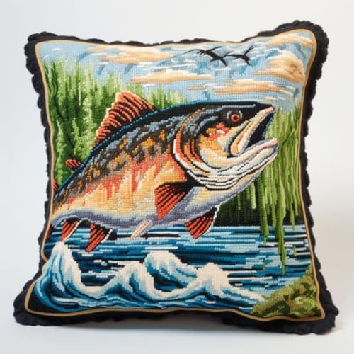 Taxpy Diy Knüpfkissen Set Fisch Und Landschaft Geh?keltes Geschenk Tier Kreuzstich Sofa Kissenbezug Werkzeug Für Kinder Und Erwachsene 17X17In B Taxpy Diy Knüpfkissen Set Fisch Und Landschaft Geh?keltes Geschenk Tier Kreuzstich Sofa Kissenbezug Werkzeug Für Kinder Und Erwachsene 17X17In B von Taxpy