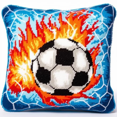 Taxpy Diy Knüpfkissen Set Flamme Fu?ball Verschlusshaken Kits Kissen Bedrucktes Kissen H?kelgarn Stickerei Handarbeit 17X17In B Taxpy Diy Knüpfkissen Set Flamme Fu?ball Verschlusshaken Kits Kissen Bedrucktes Kissen H?kelgarn Stickerei Handarbeit 17X17In B von Taxpy