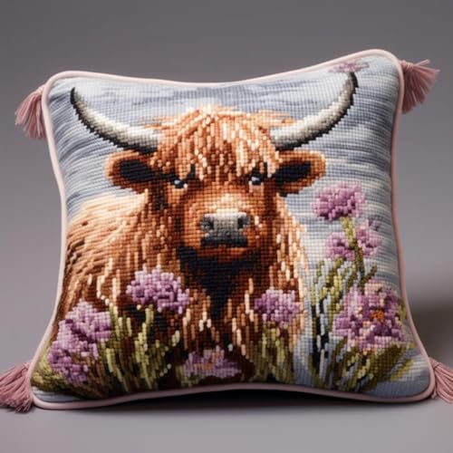 Taxpy Diy Knüpfkissen Set Highland Rinder Und Blumen Diy Kissenbezug Kit Für Kinder Erwachsene Tier Kissenbezug Bastelsets Mit Bedruckter Leinwand 17X17In B Taxpy Diy Knüpfkissen Set Highland Rinder Und Blumen Diy Kissenbezug Kit Für Kinder Erwachsene Tier Kissenbezug Bastelsets Mit Bedruckter Leinwand 17X17In B von Taxpy