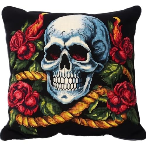 Taxpy Diy Knüpfkissen Set Totenkopf Und Blumen Diy Kissenbezug Kit Für Kinder Erwachsene Kissenbezug Bastelsets Mit Bedruckter Leinwand 17X17In B Taxpy Diy Knüpfkissen Set Totenkopf Und Blumen Diy Kissenbezug Kit Für Kinder Erwachsene Kissenbezug Bastelsets Mit Bedruckter Leinwand 17X17In B von Taxpy