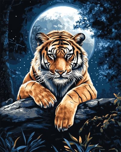 Taxpy Diy Kreuzstichset Mit Perlen Fantasietiger Und Mond Diy-Perlenstickerei,Gestempeltes Perlen-Kreuzstich-Set,Geschenk Für Freunde 30x40cm Taxpy Diy Kreuzstichset Mit Perlen Fantasietiger Und Mond Diy-Perlenstickerei,Gestempeltes Perlen-Kreuzstich-Set,Geschenk Für Freunde 30x40cm von Taxpy