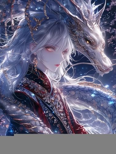Taxpy Diy Perlenstickerei Set Anime-Frau Und Drache Perlen-Kreuzstich,Perlenstickerei,Diy-Wandbehang,3D-Perlens-Set 60x80cm von Taxpy