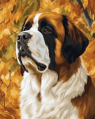 Taxpy Diy Perlenstickerei Set Bernhardiner Hund Tier Perlen-Kreuzstich-Stickset, Rocailles-Perlens, Nadelspitze, Handarbeit 30x40cm Taxpy Diy Perlenstickerei Set Bernhardiner Hund Tier Perlen-Kreuzstich-Stickset, Rocailles-Perlens, Nadelspitze, Handarbeit 30x40cm von Taxpy