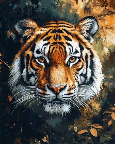 Taxpy Diy Stickbilder Erwachsene Cartoon-Tiger-Tier Diy-Perlenstickerei-Materialpaket, Handgefertigtes Stereoskopisches Foto, Ornament, Geschenk 40x50cm von Taxpy