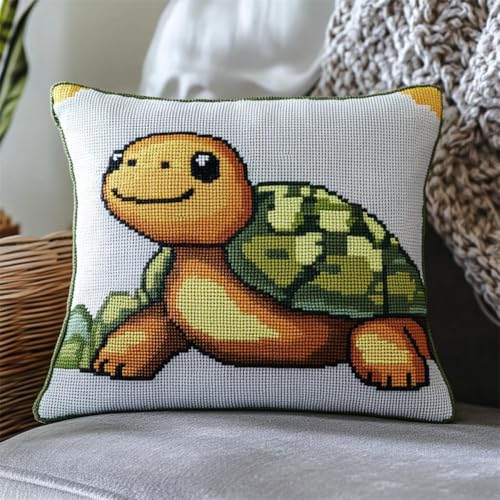 Taxpy Kissenbezug DIY Knüpfkissen Set Cartoon-Schildkröte Knüpfkissen Set Kreuzstich Stickerei 43x43cm Selber Machen Set Latch Hook Kit für Erwachsene zum Selber Knüpfen Taxpy Kissenbezug DIY Knüpfkissen Set Cartoon-Schildkröte Knüpfkissen Set Kreuzstich Stickerei 43x43cm Selber Machen Set Latch Hook Kit für Erwachsene zum Selber Knüpfen von Taxpy