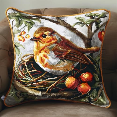 Taxpy Kissenbezug DIY Knüpfkissen Set Vogel auf Ast Knüpfkissen Set Kreuzstich Stickerei 43x43cm Selber Machen Set Latch Hook Kit für Erwachsene zum Selber Knüpfen Taxpy Kissenbezug DIY Knüpfkissen Set Vogel auf Ast Knüpfkissen Set Kreuzstich Stickerei 43x43cm Selber Machen Set Latch Hook Kit für Erwachsene zum Selber Knüpfen von Taxpy