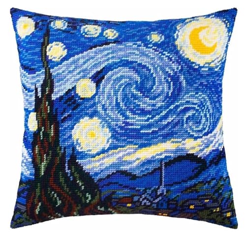 Taxpy Knüpfhaken-Kits, DIY, Fantasie-Sternenhimmel Überwurf-Kissenbezug, Häkelarbeiten, für Anfänger, Erwachsene, handgefertigt, Heimdekoration, 43x43cm Taxpy Knüpfhaken-Kits, DIY, Fantasie-Sternenhimmel Überwurf-Kissenbezug, Häkelarbeiten, für Anfänger, Erwachsene, handgefertigt, Heimdekoration, 43x43cm von Taxpy