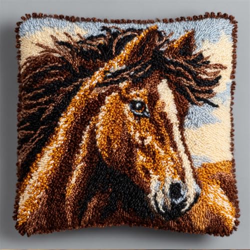 Taxpy Knüpfkissen Für Kinder Erwachsene Braunes Pferd Muster Deko Kissenbezug Knüpfteppich Zum Selber Knüpfen Diy Kissen Latch Hook Kit 43 X 43Cm Taxpy Knüpfkissen Für Kinder Erwachsene Braunes Pferd Muster Deko Kissenbezug Knüpfteppich Zum Selber Knüpfen Diy Kissen Latch Hook Kit 43 X 43Cm von Taxpy