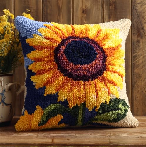 Taxpy Knüpfkissen-Set, 43 * 43 Cm, Diy Knüpfhaken, Sonnenblume Kissenbezug, Teppich-Stickset, Häkel-Leinenmuster, Handarbeiten Für Kinder, Erwachsene Und Anfänger Taxpy Knüpfkissen-Set, 43 * 43 Cm, Diy Knüpfhaken, Sonnenblume Kissenbezug, Teppich-Stickset, Häkel-Leinenmuster, Handarbeiten Für Kinder, Erwachsene Und Anfänger von Taxpy